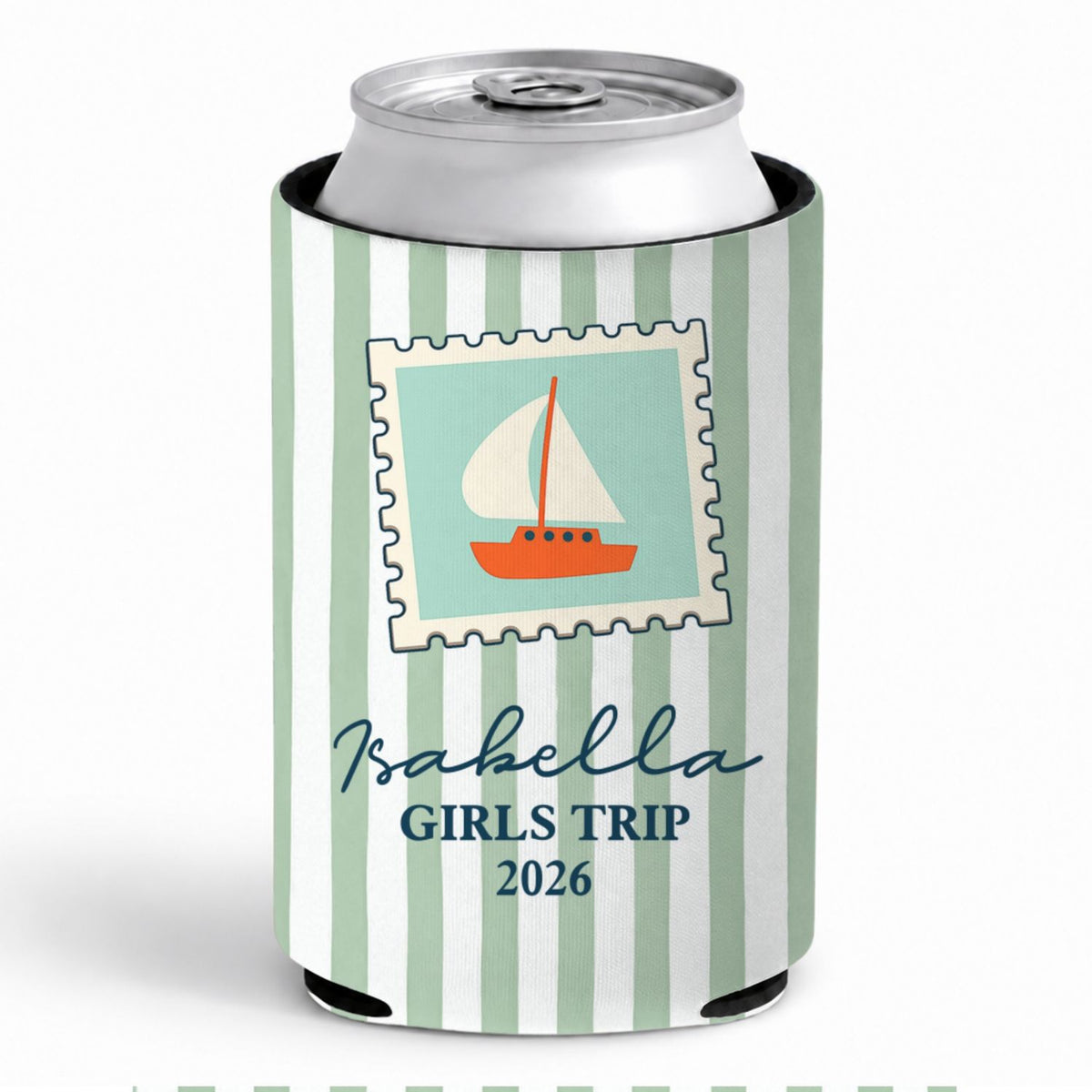 Beach Vacation - Personalized Skinny Can Cooler