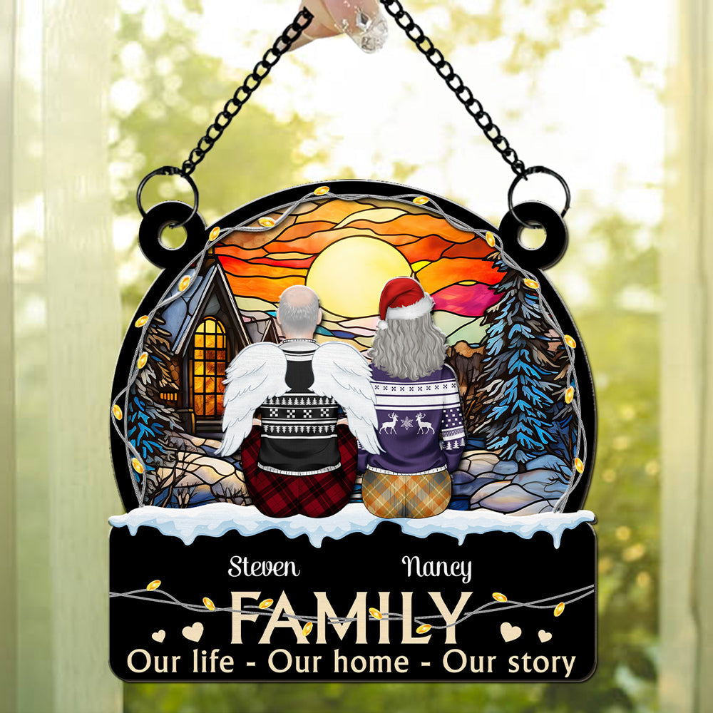 Custom Family Name Hanging Decor, Christmas Birthday Gift •  Our Family - Personalized Suncatcher