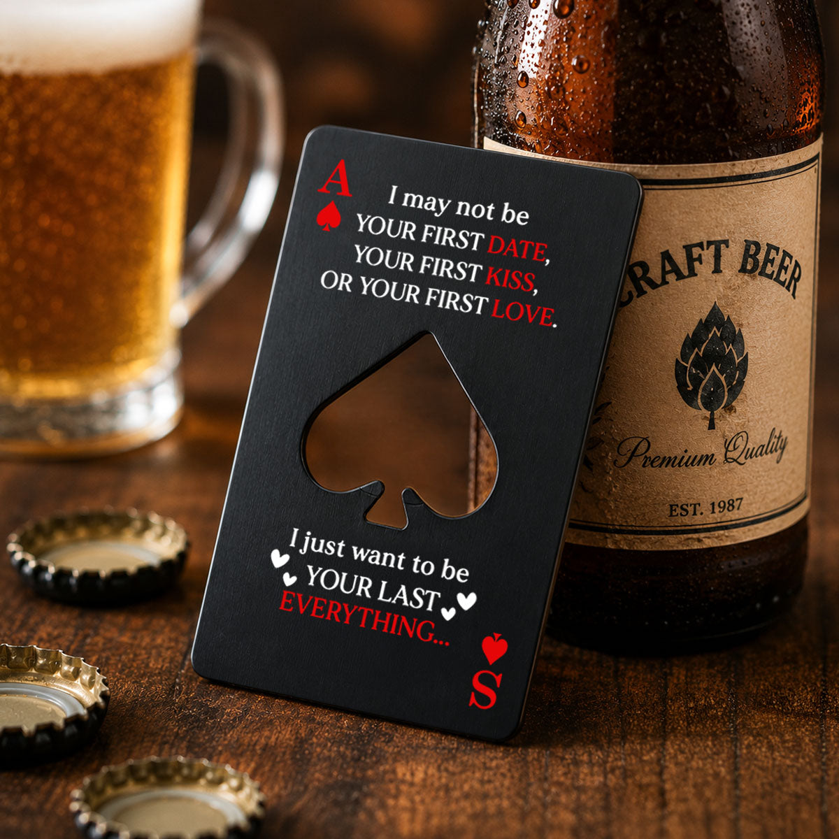 King & Queen Couple - Personalized Ace Of Spades Bottle Opener