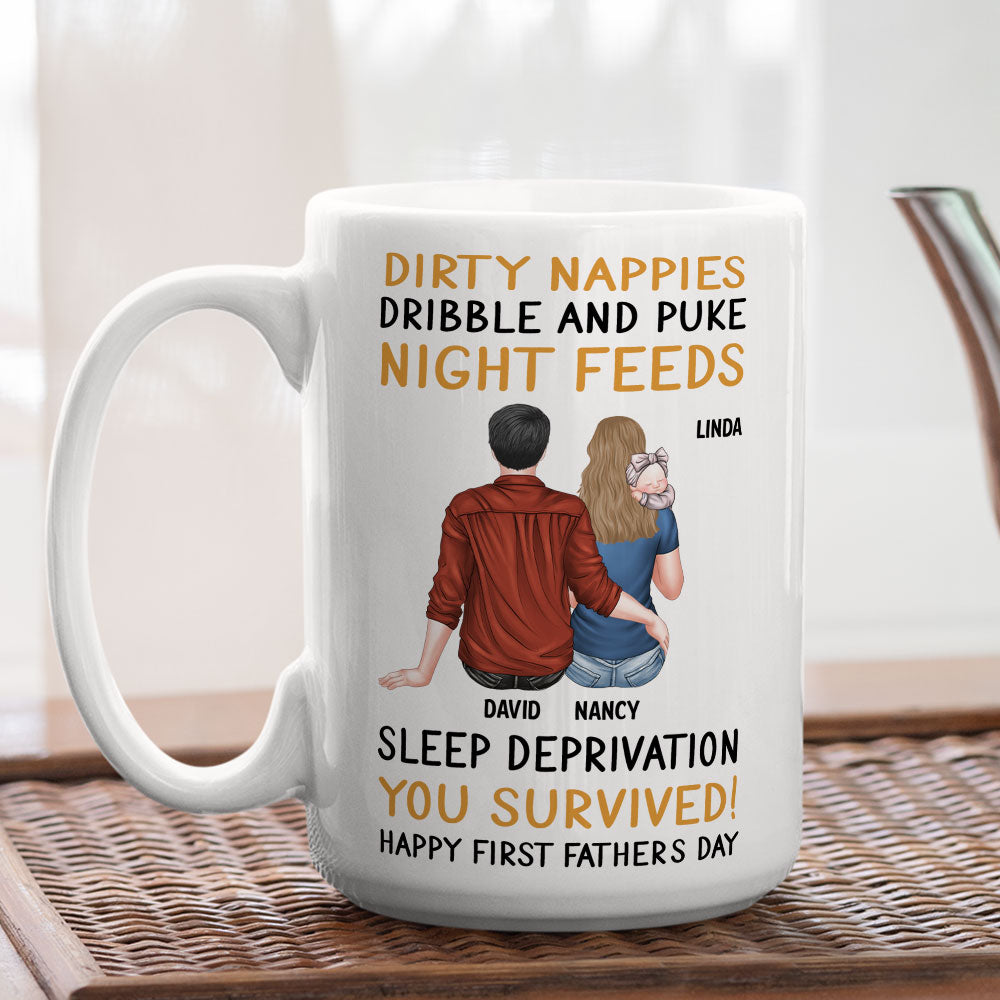 Custom Anniversary Keepsake Gifts For Couple • From Puke To Parenthood - Personalized Coffee Mug
