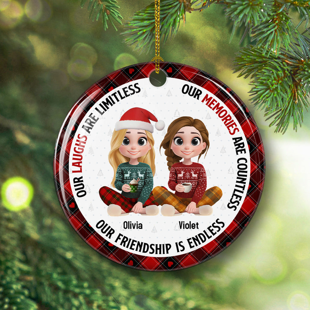 Custom Friendship Christmas Ornament, Best Friend Gift •  We Are Best Friends - Personalized Ceramic Ornament