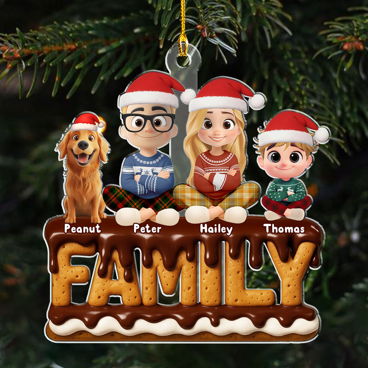 Custom Family Ornament, Christmas Gift for Family Members •  Family Christmas 2025 - Personalized Acrylic Ornament
