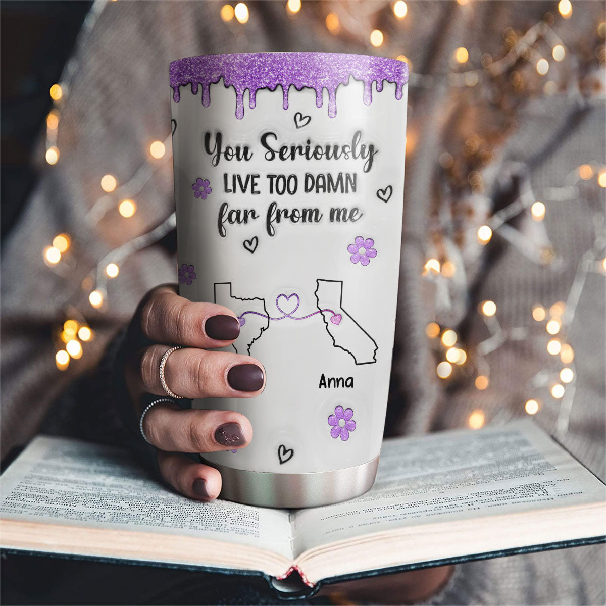Custom Christmas Birthday Gifts For Best Friend • Wish You Lived Closer - Personalized 3D Inflated Effect Tumbler