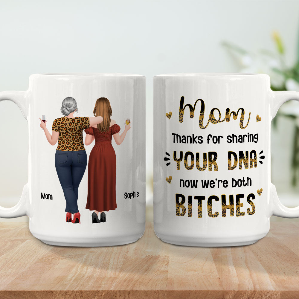 Custom Christmas & Birthday Gift for Mom • Thanks For DNA Mom Mum - Personalized Coffee Mug