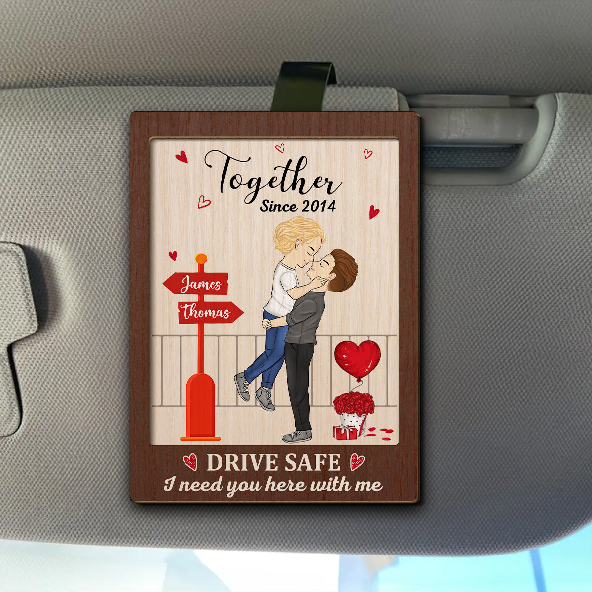 Love You So - Personalized Car Visor Clip