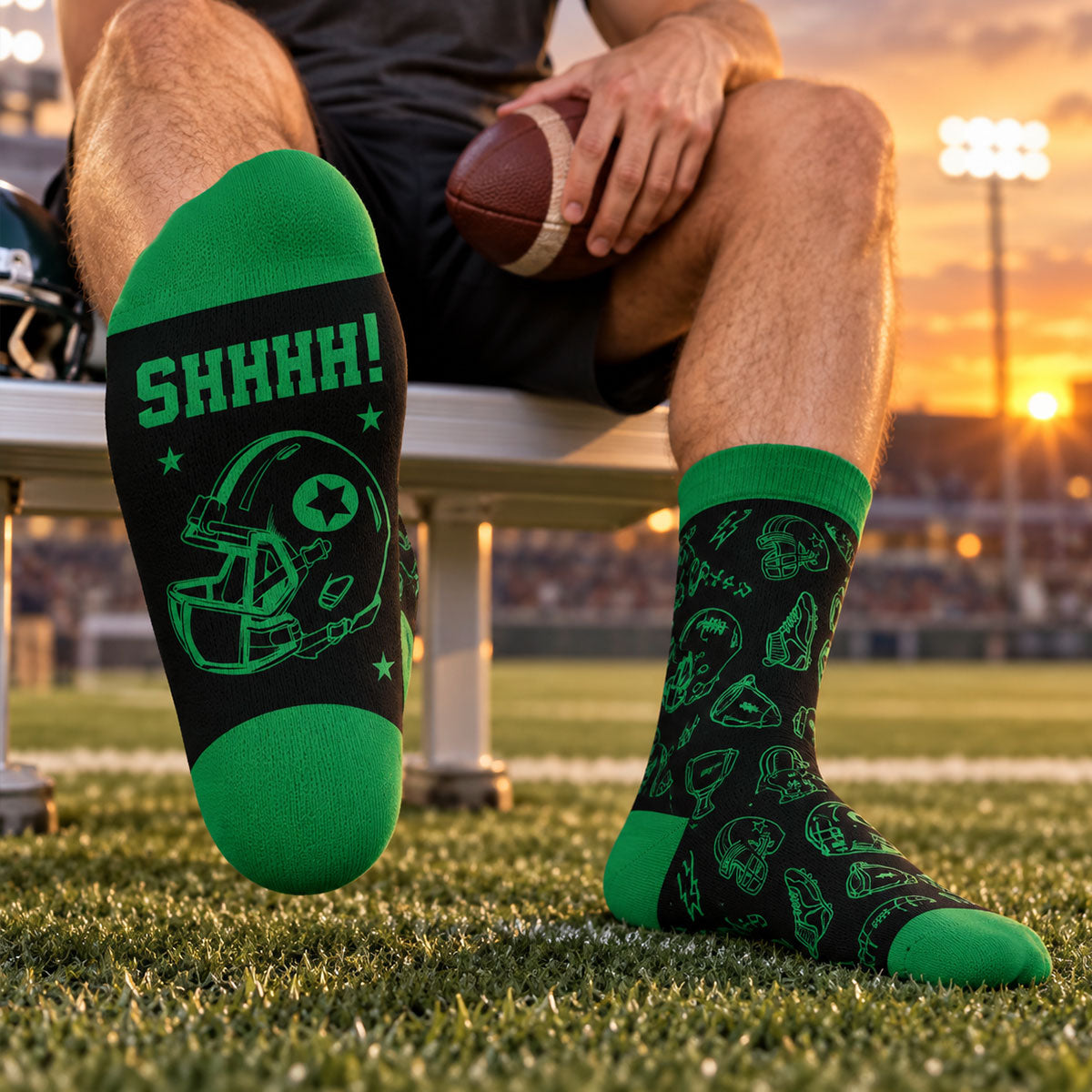 Custom Unique Footwear, Christmas Birthday Gift For Him & Her • Game Day Mode - Personalized Crew Socks