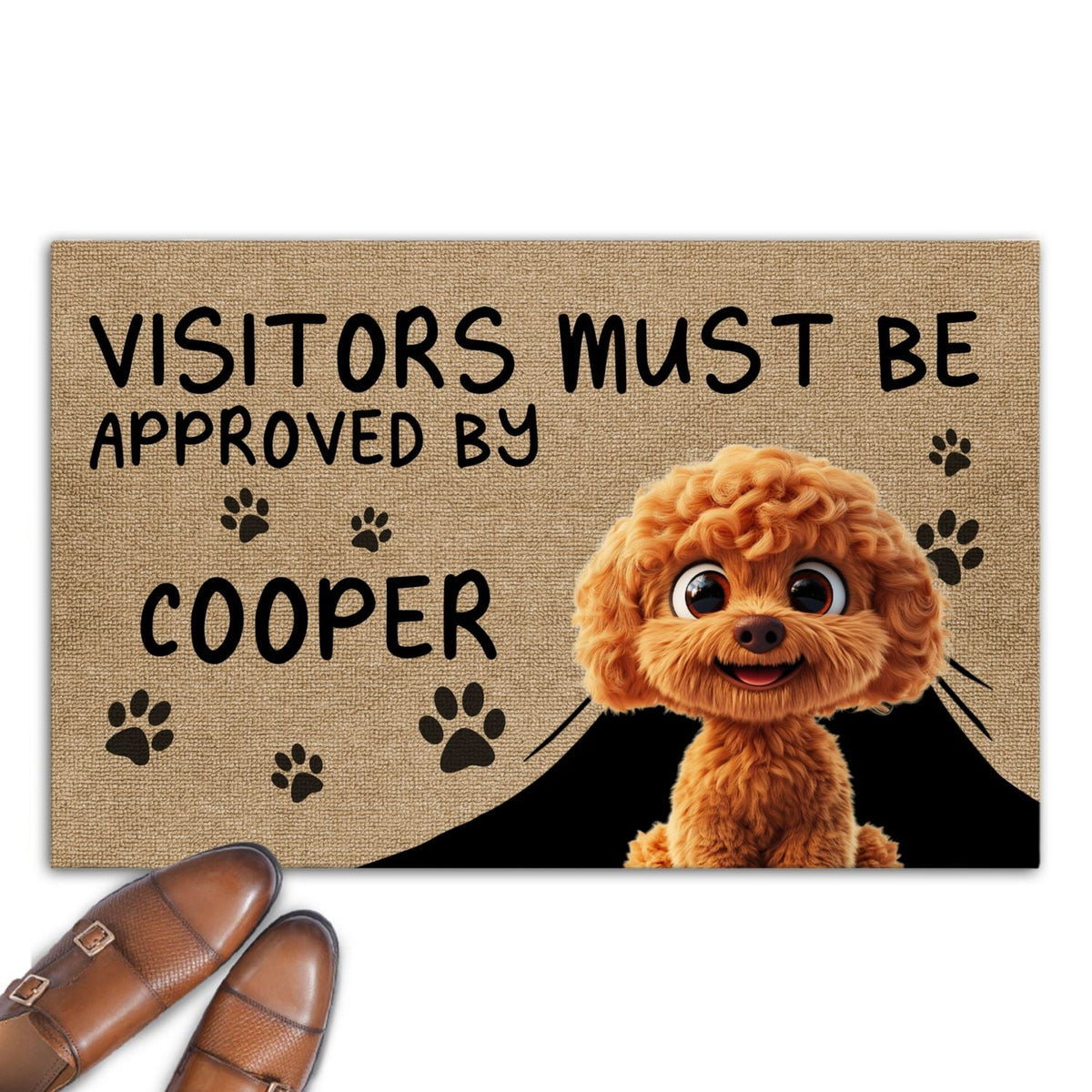 Approved By Dog Cartoon - Personalized Doormat