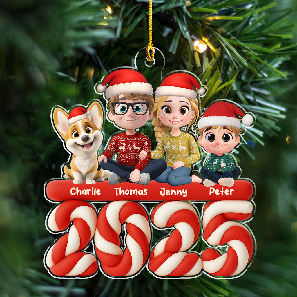 Custom Family Ornament, Christmas Gift for Family Members •  Family Marshamallow - Personalized Acrylic Ornament