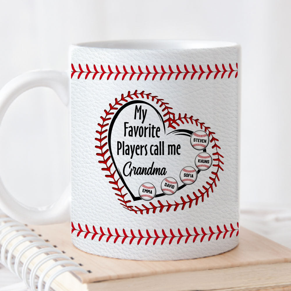 Custom Christmas & Birthday Gift For Grandma • My Favorite Players Call Me - Personalized Coffee Mug