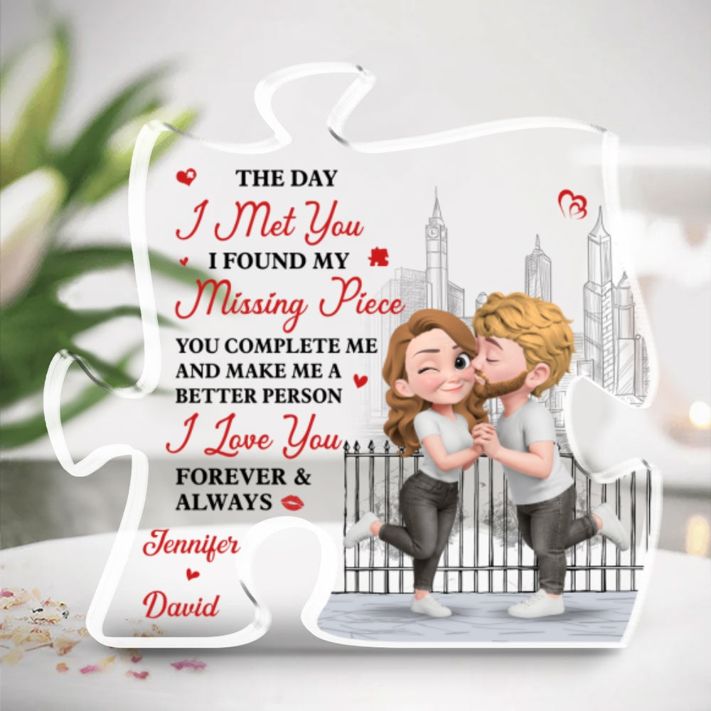 Custom Couple's Decor, Anniversary & Wedding Gift • Forever Starts The Day We Met - Personalized Acrylic Plaque