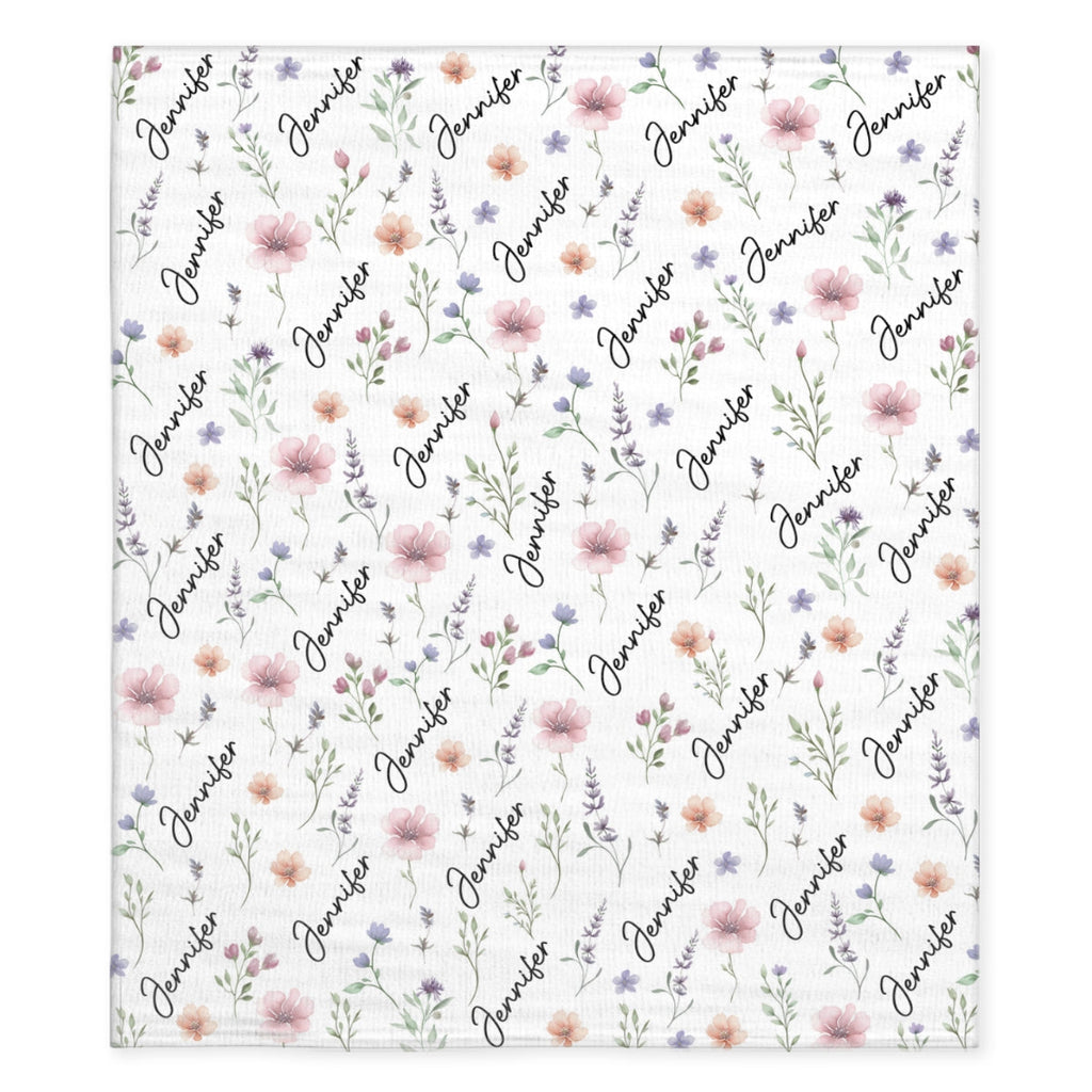 Blooming Name - Personalized Fleece Blanket