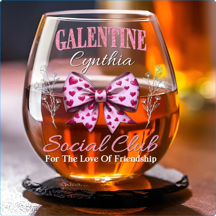 The Love Of Friendship - Personalized Wine Glass