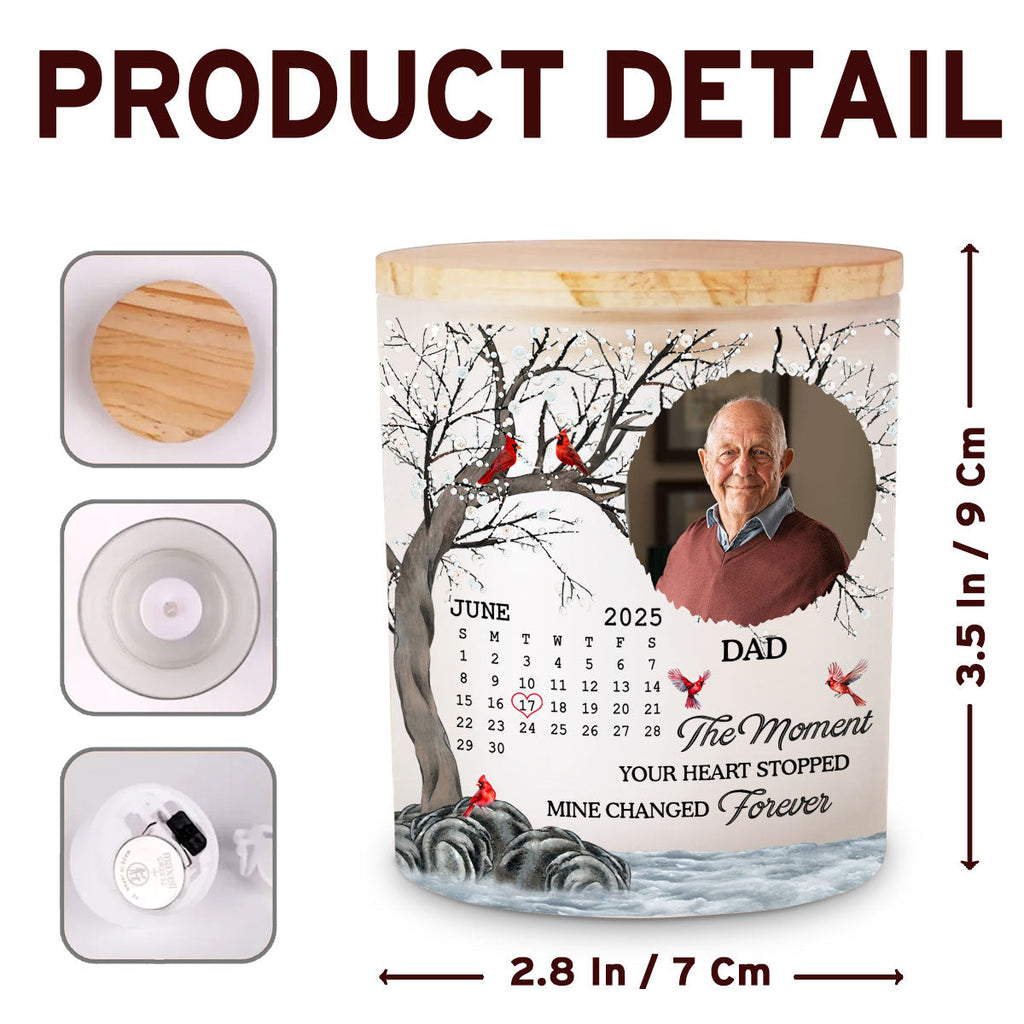 The Moment Your Heart Stopped Mine Changed Forever - Personalized Glass Jar With LED Candle