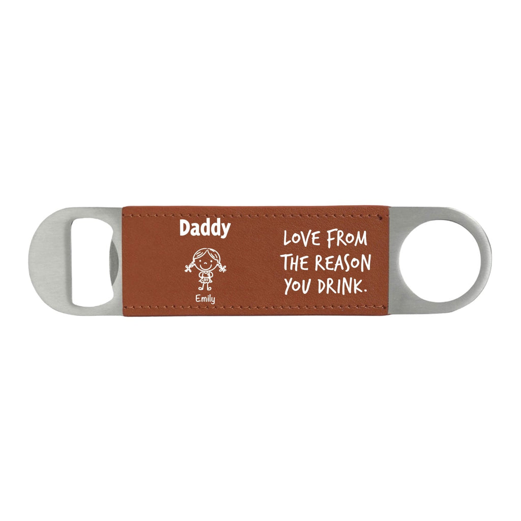 From The Reasons Your Drink - Personalized Leather Bottle Opener