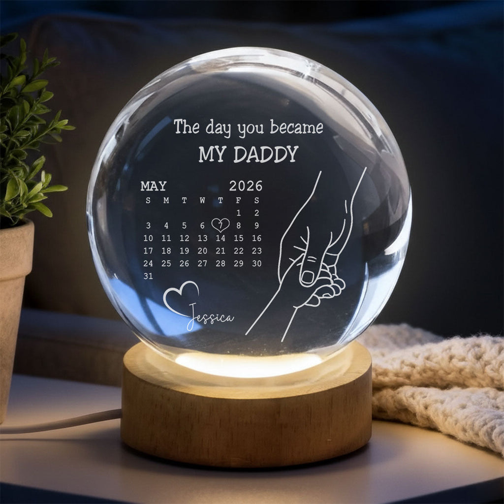 The Day You Became - Personalized Crystal Globe Lamp
