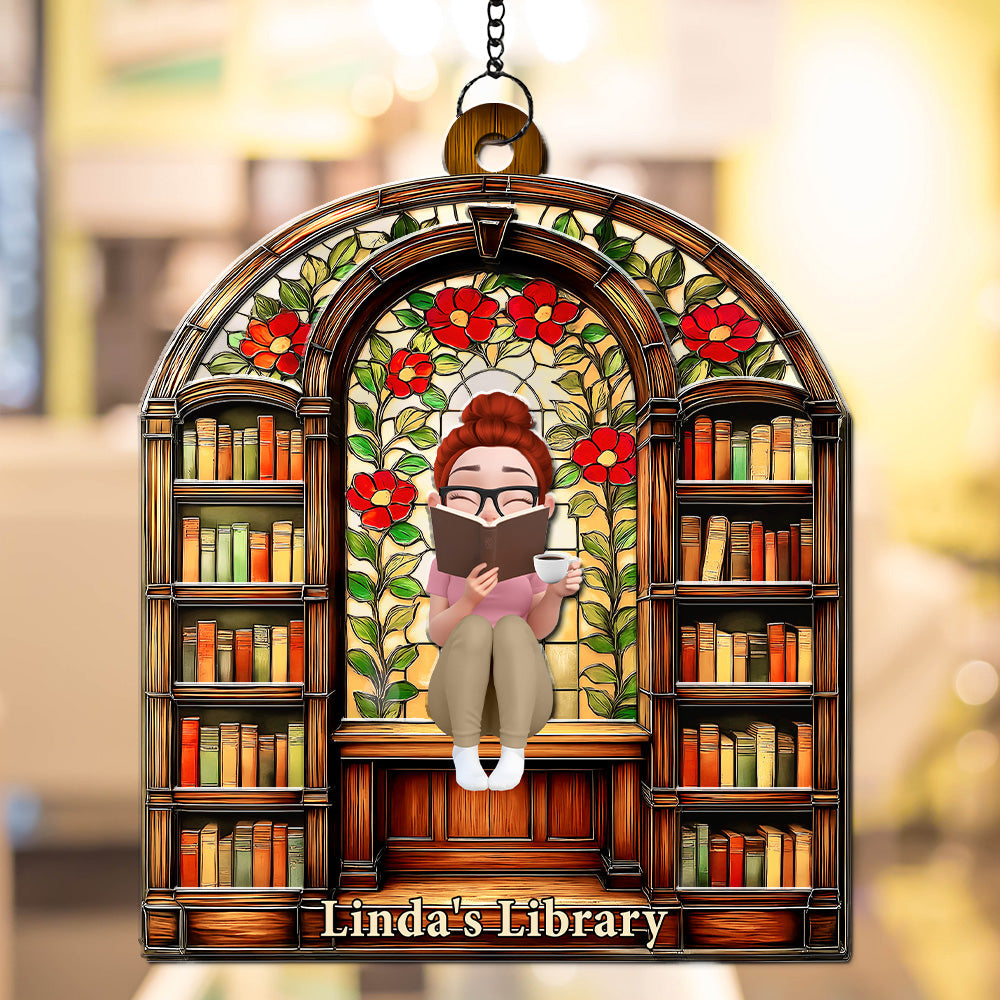 Custom Christmas Hanging Decor, Birthday Housewarming Gift For Book Lovers • I Am A Bookworm - Personalized Suncatcher