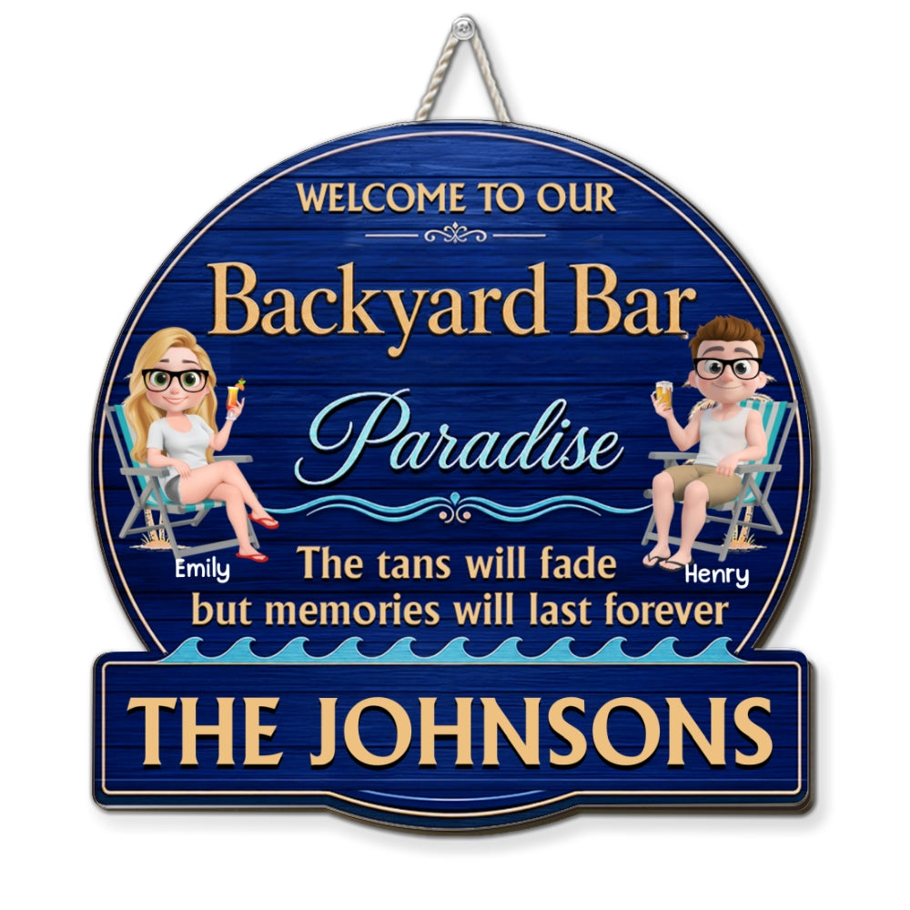 Custom Family Summer Backyard, Patio & Porch Decor • Relax Refresh Repeat Every Day - Personalized Wood Sign
