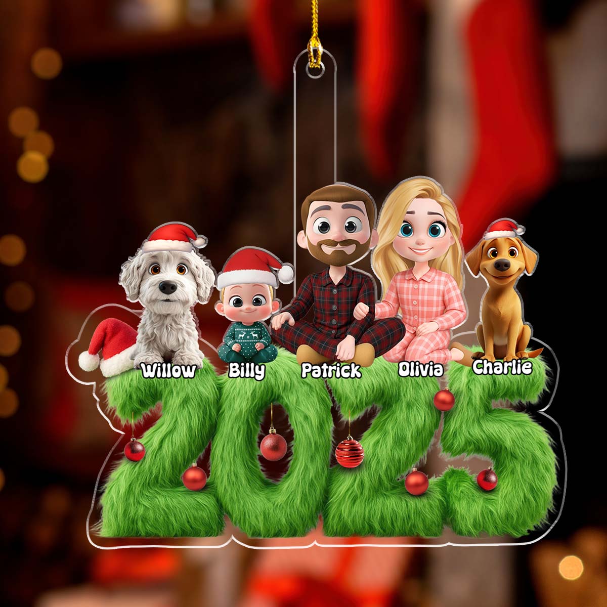 Custom Family Ornament, Christmas Gift for Family Members •  Merry Moments - Personalized Acrylic Ornament