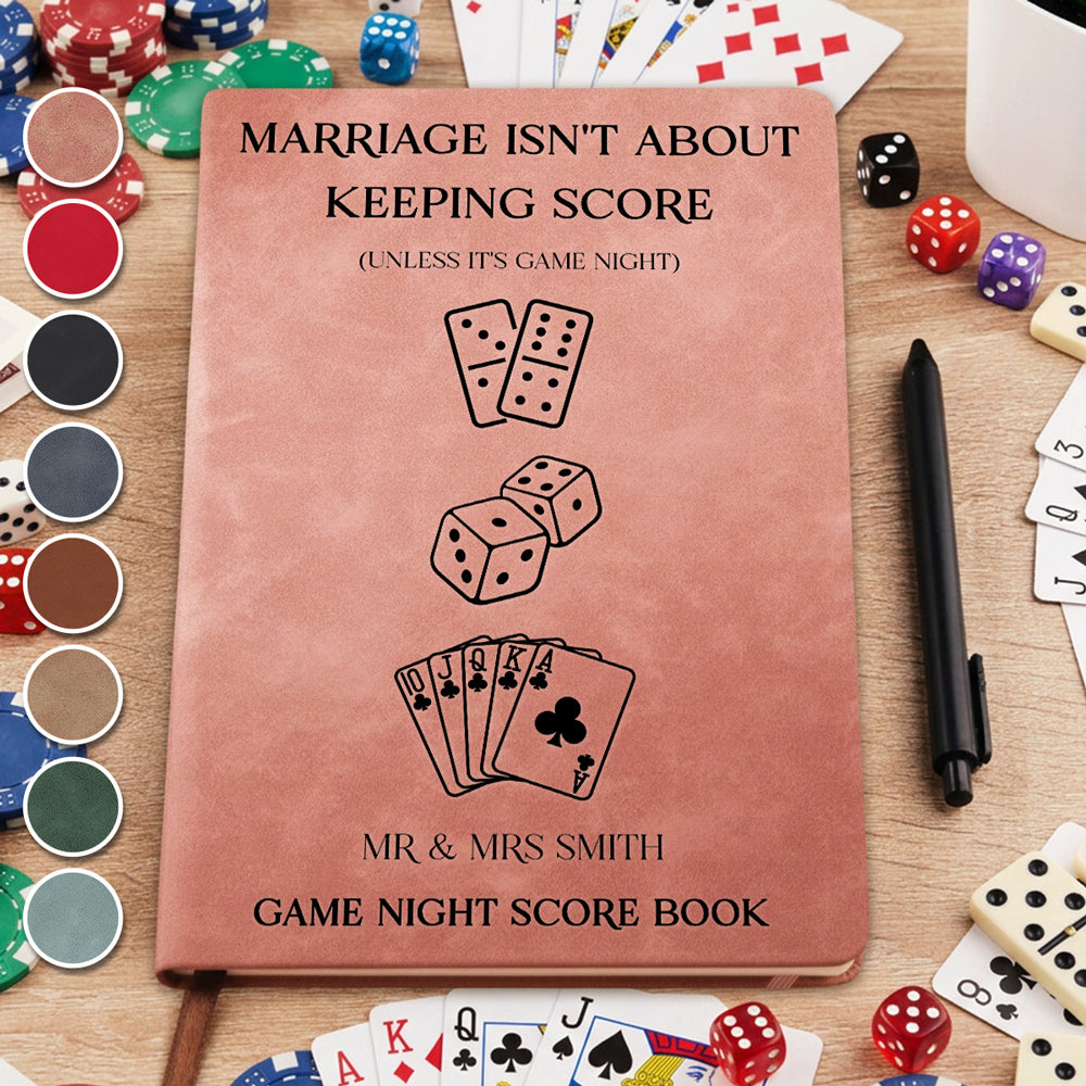 Custom Couple Game Night Score Book • Lover Score Book - Personalized Leather Journal