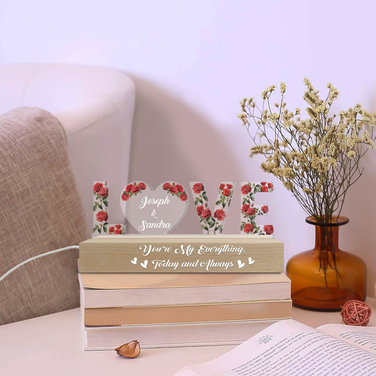 Custom Couple Gift for Anniversary, Valentine's Day, Christmas • You're My Everything - Personalized Acrylic 3D LED Night Light