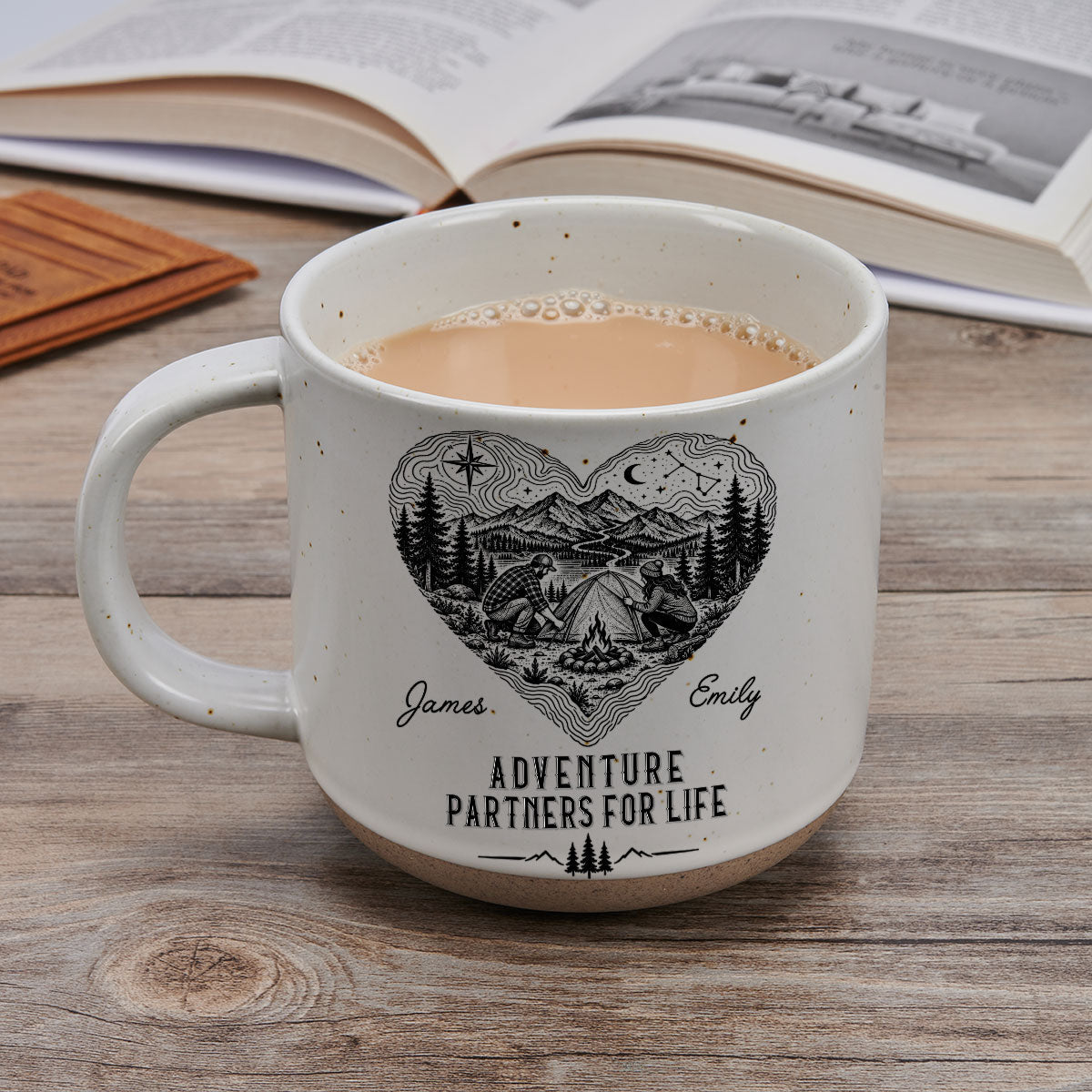 Custom Anniversary Keepsake Gifts For Couple • Our Story Is One Big Adventure - Personalized Pottery Mug