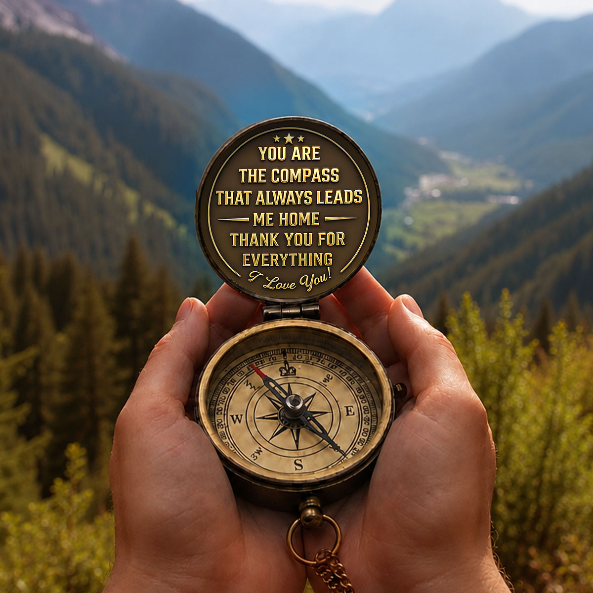 Always Leads Me Home - Personalized Pocket Compass