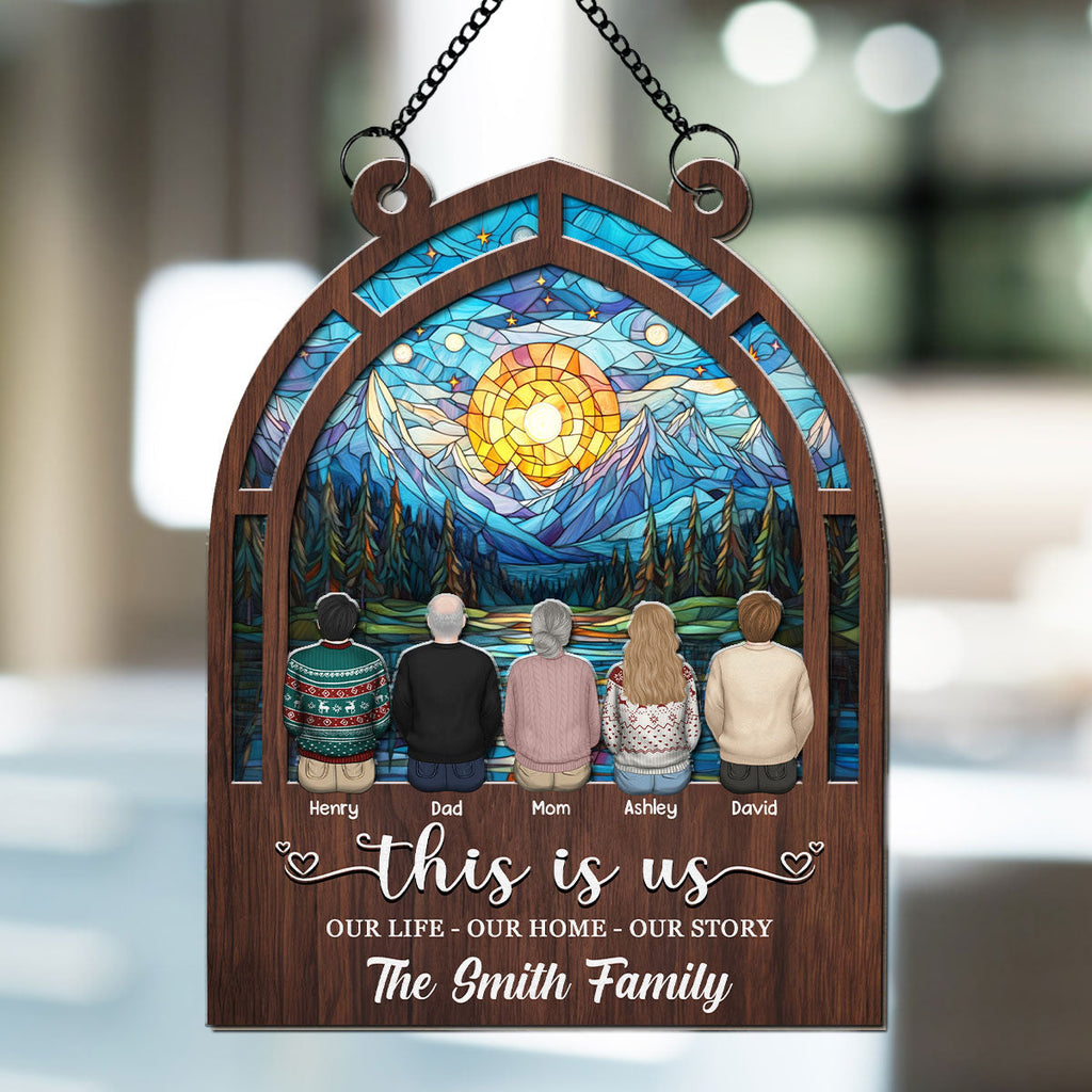 Custom Family Hanging Decor, Christmas Gift for Family Members • Our Bond Is Unbreakable - Personalized Suncatcher