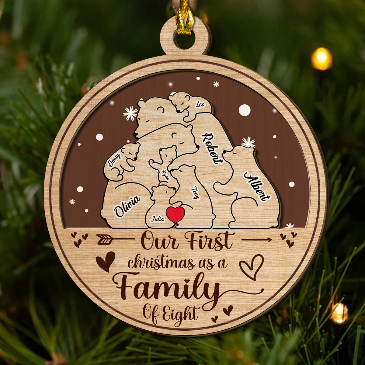 Custom Family Ornament, Christmas Gift for Family Members •  Family Is The Greatest Christmas Gift - Personalized 2-Layered Wood Ornament