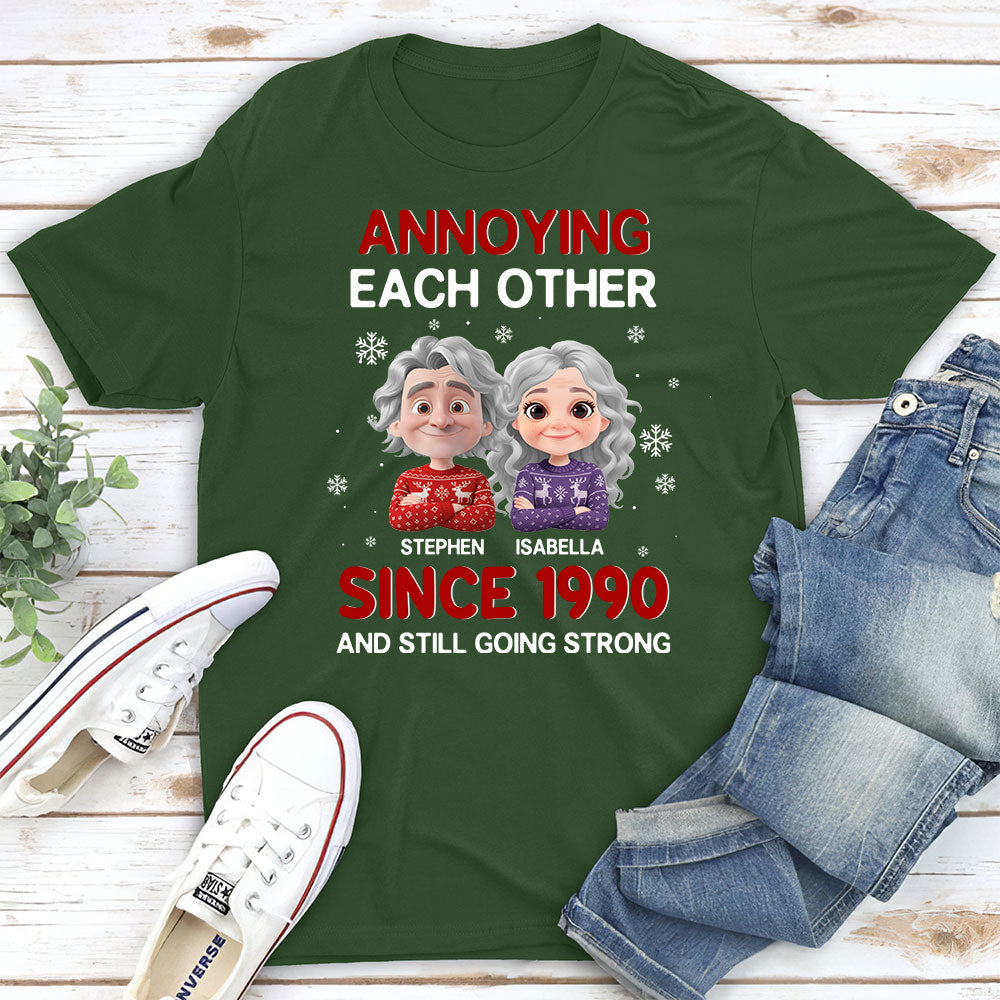 Custom Christmas Anniversary Keepsake Gifts For Husband • Annoying Each Other Christmas - Personalized Shirt