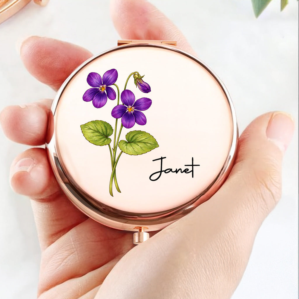 Flowers Bloom Where Beauty Lives - Personalized Compact Mirror