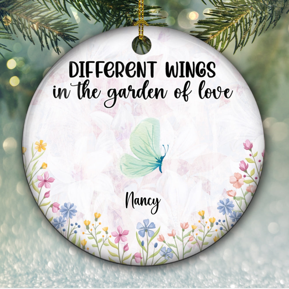 Custom Sister Christmas Ornament •  Garden Of Love - Personalized Ceramic Ornament