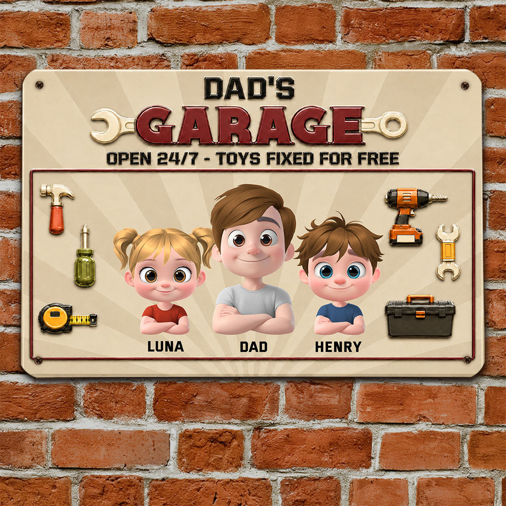 Custom Home & Wall Decor, Birthday & Christmas Gift • Open Only For My Kids - Personalized 3D Inflated Effect Metal Sign