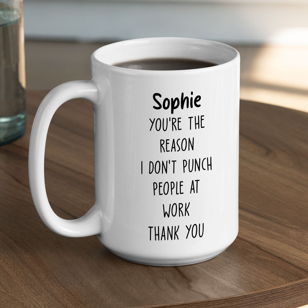 Custom Coworker, Christmas & Birthday Team Appreciation Gift • No Punch Coworker - Personalized Coffee Mug