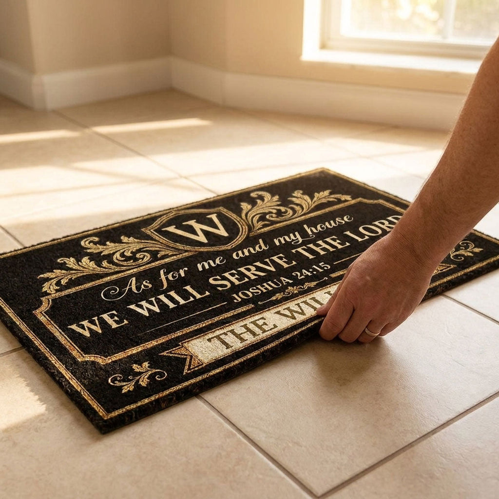 Together We Serve the Lord - Personalized Doormat