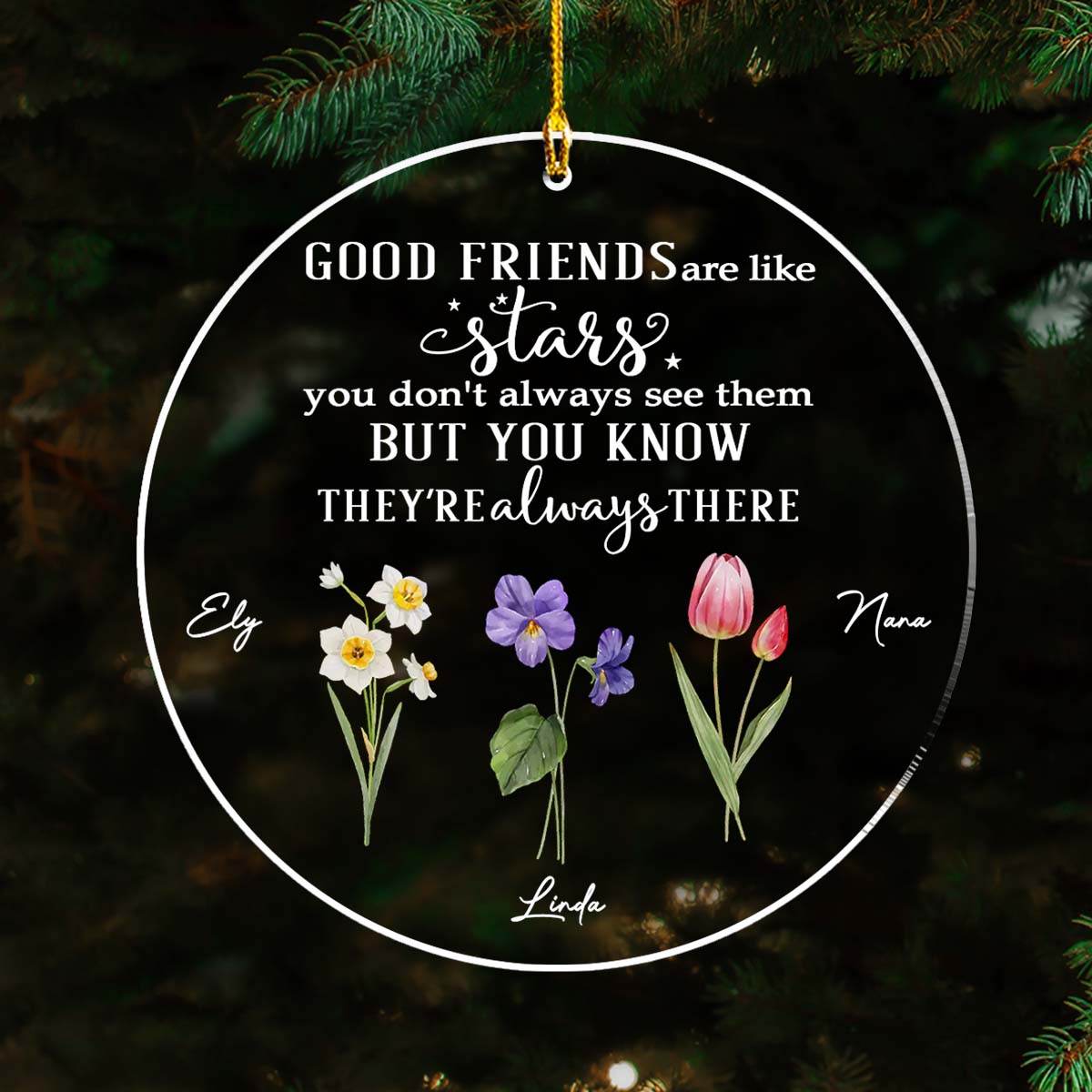 Custom Family Ornament, Christmas Gift for Family Members •  Friends Like Stars - Personalized Acrylic Ornament