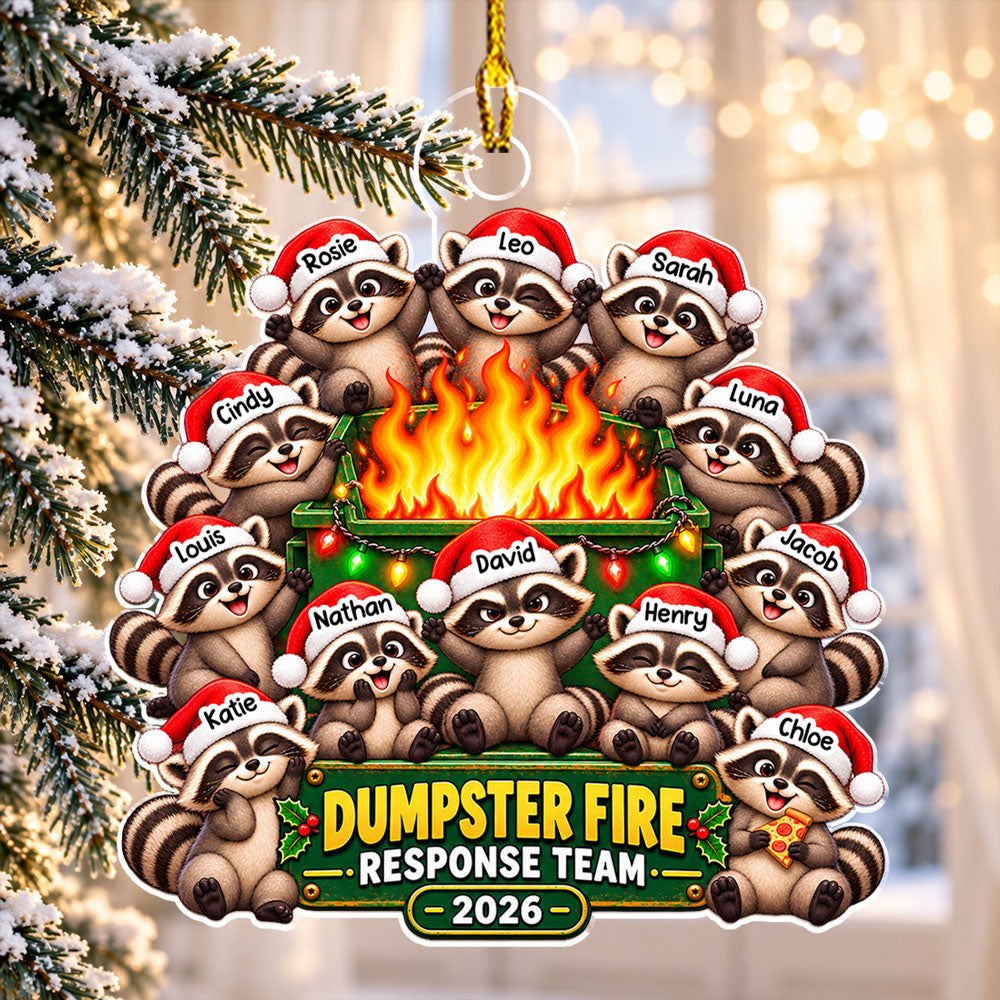 Custom Coworker Christmas Ornament, Team Appreciation Gift •  Dumpster Fire Response Team -  Personalized Acrylic Ornament