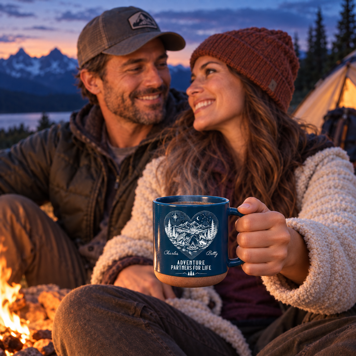 Custom Anniversary Keepsake Gifts For Couple • Our Story Is One Big Adventure - Personalized Pottery Mug