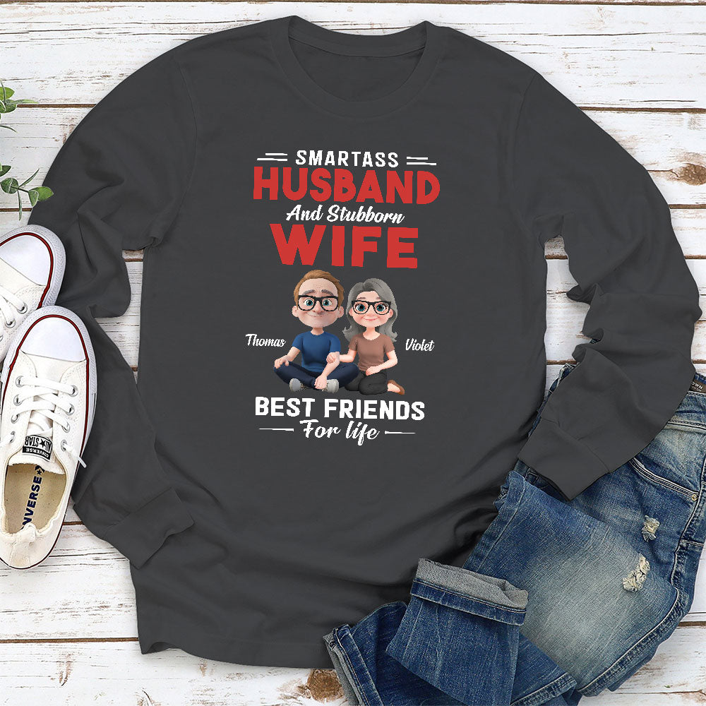 Custom Christmas Anniversary Keepsake Gifts For Wife • Smartass Husband And Stubborn Wife - Personalized Shirt
