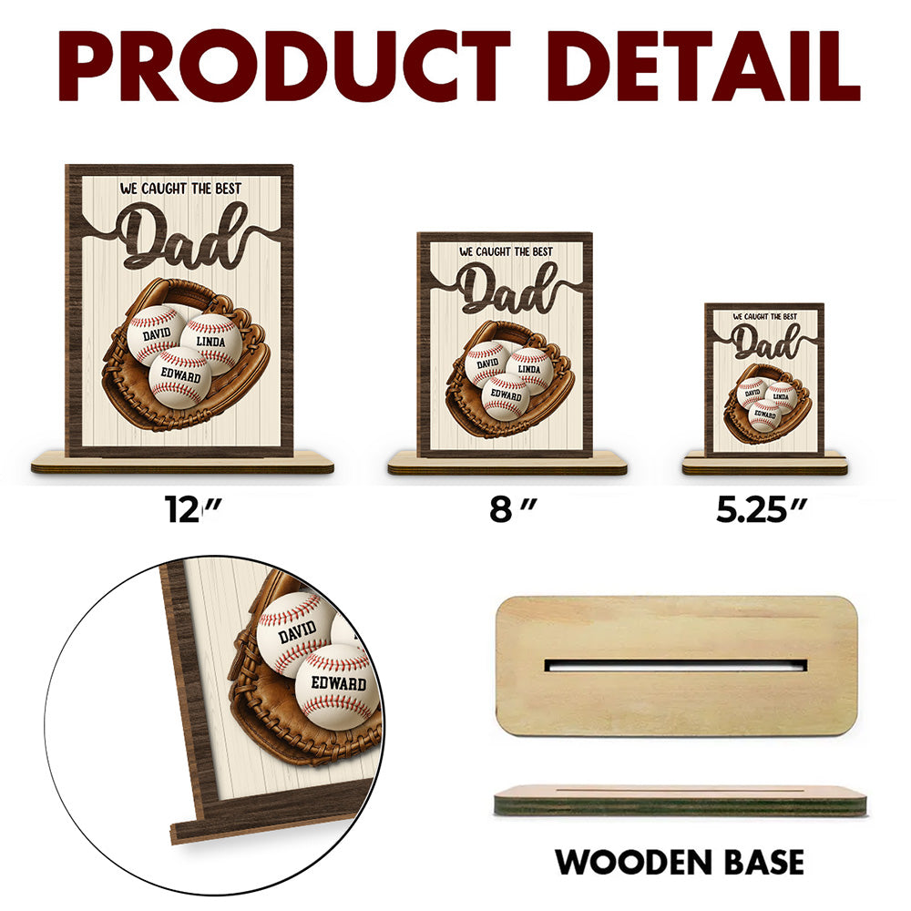 Custom Father's Day Decor, Gift for Dad & Grandpa • Our Best Daddy - Personalized 2-Layer Wood Plaque With Flat Base