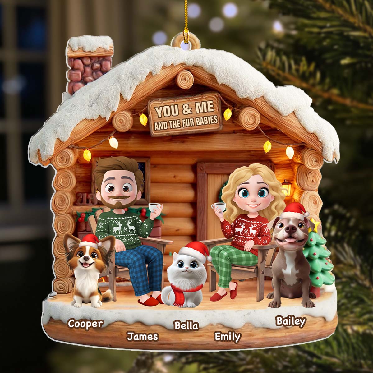 Custom Keepsake Christmas Ornament •  Have A Chat With Them - Personalized 3D Effect Acrylic Ornament