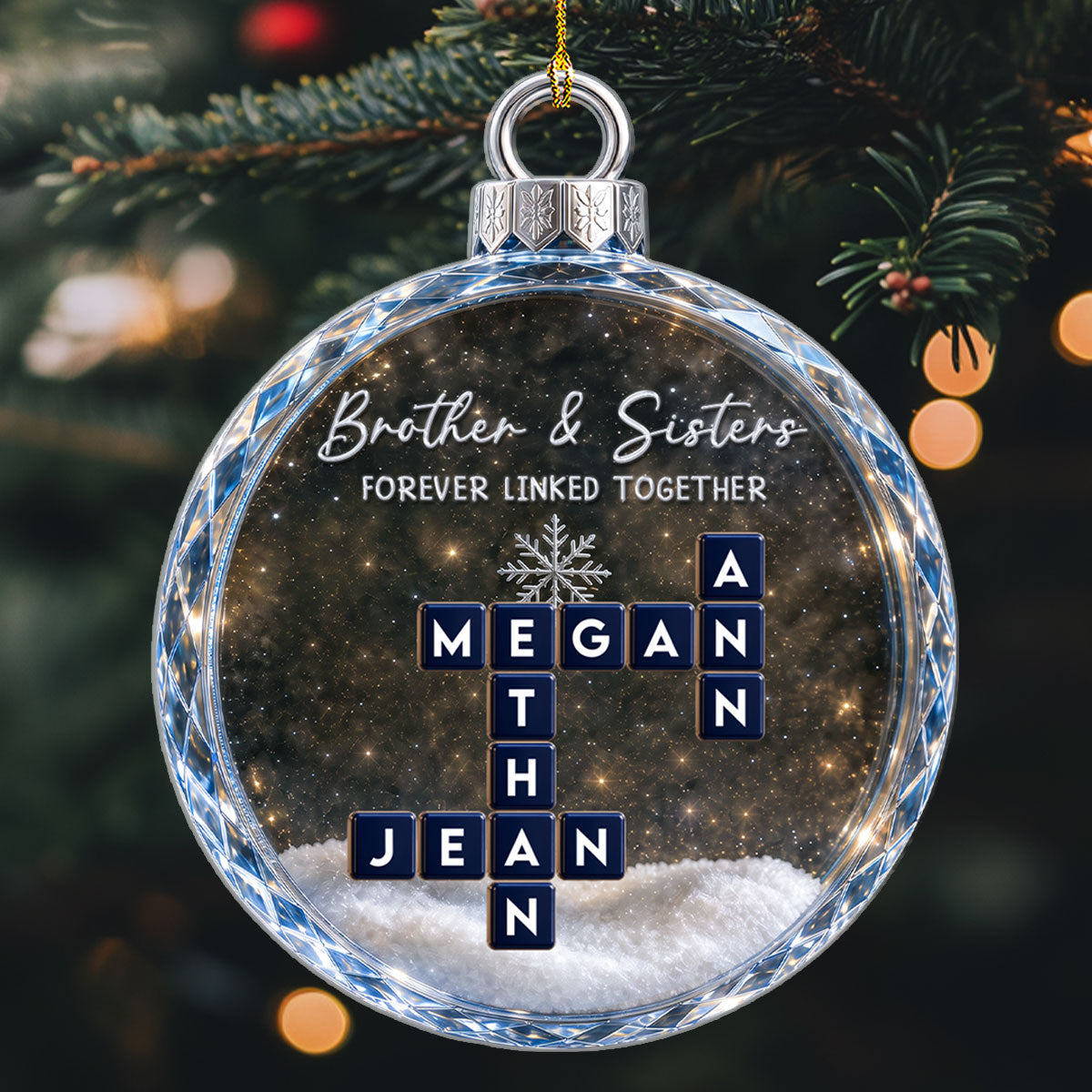 Custom Brothers & Sisters Christmas Ornament •  Siblings Forever Together - Personalized Acrylic Ornament