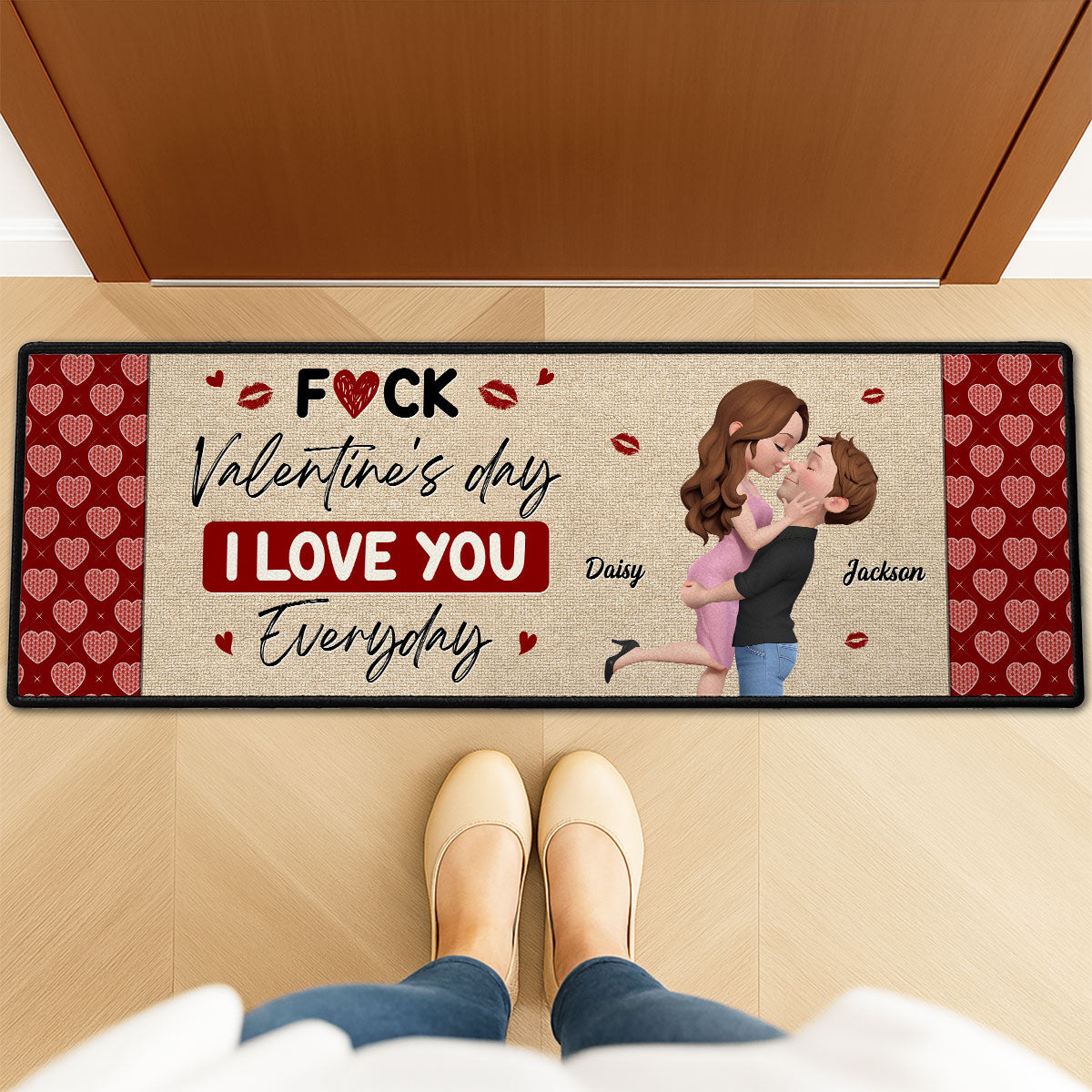 Custom Couple Rug, Anniversary Housewarming Gift For Wife Husband • Custom Couple Rug, Anniversary Housewarming Gift For Wife Husband • Endless Love - Personalized Runner Rug
