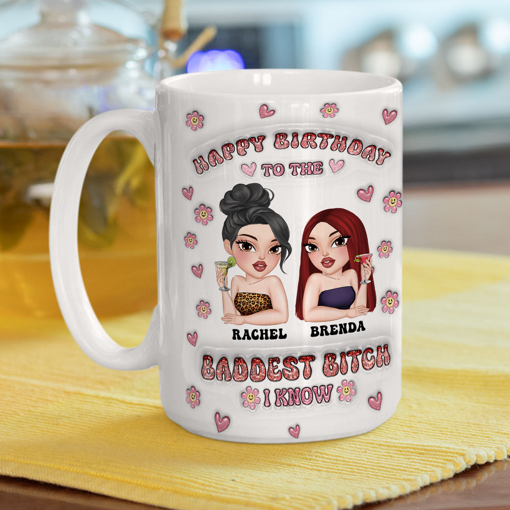 Custom Best Friend, Christmas & Birthday Friendship Keepsake Gift • Slaying Every Year- Personalized 3D Inflated Effect Mug