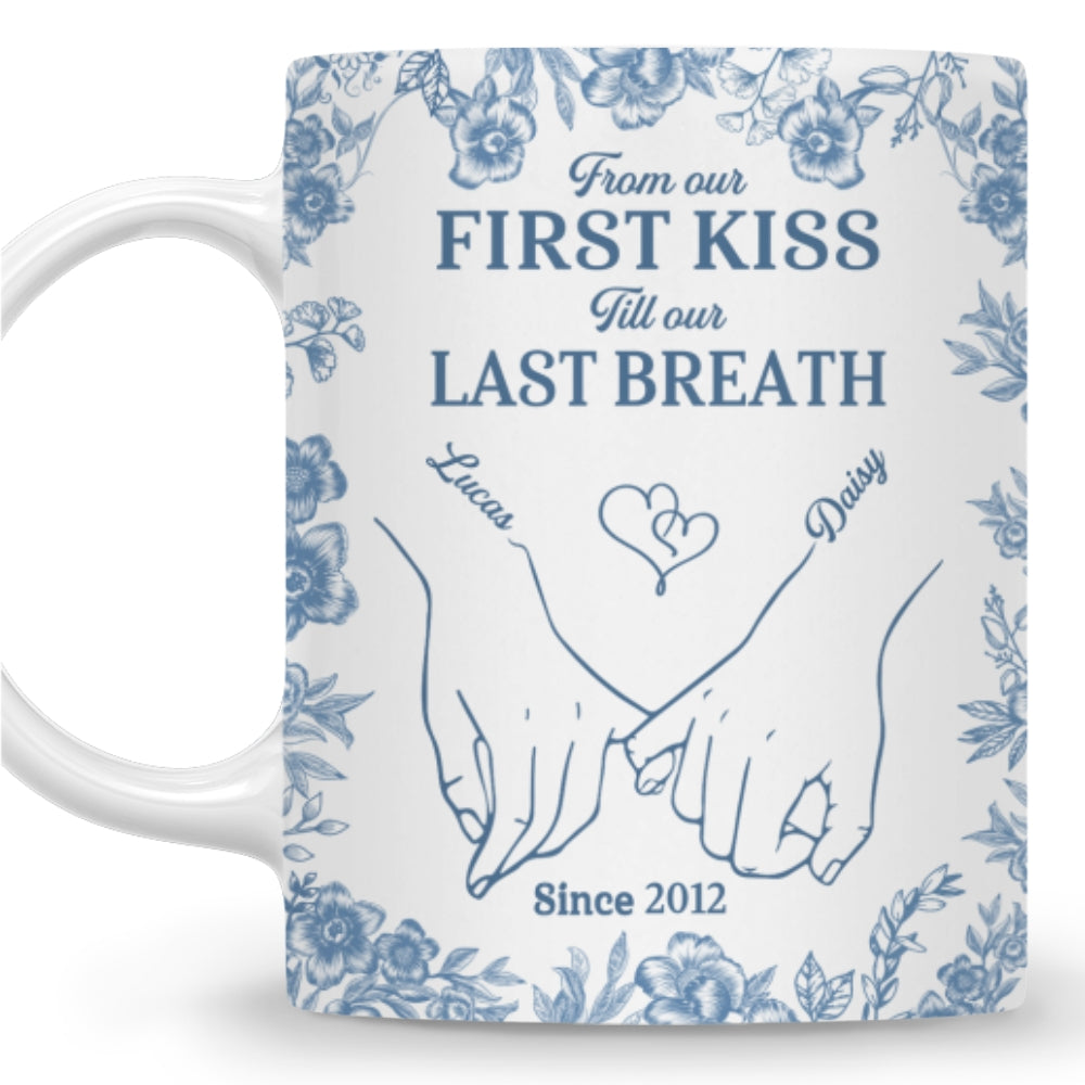 Custom Anniversary Keepsake Gifts For Couple • First Kiss - Personalized Coffee Mug