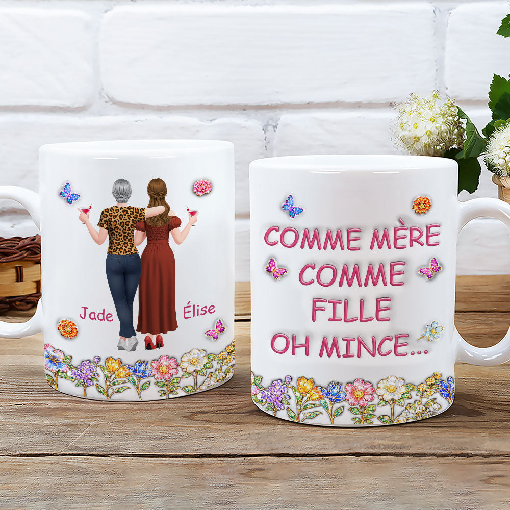 Custom Mother's Day Gift for Mom & Grandma • Comme Toi Comme Moi - Mug Personnalisé avec Effet 3D