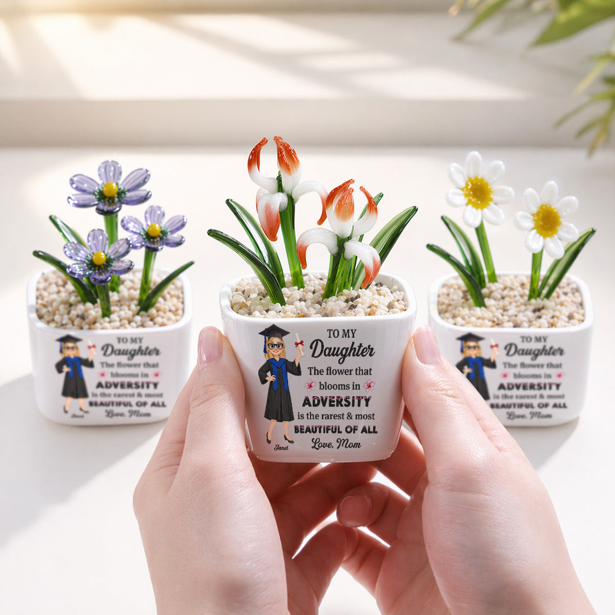 Courage Blooms From Struggle - Personalized Glass Birth Month Flower