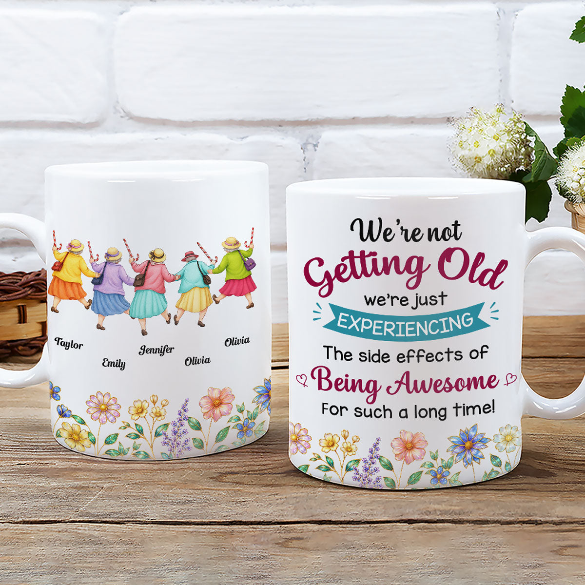 Custom Best Friend, Christmas & Birthday Friendship Keepsake Gift • Friendship Gets Better With Age - Personalized Coffee Mug