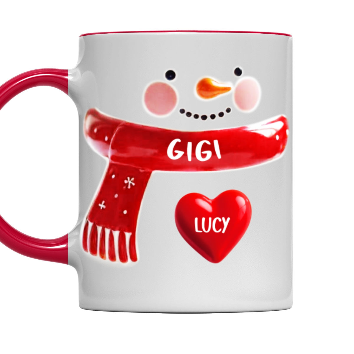 Custom Christmas & Birthday Gift For Grandma • Snowman Grandma - Personalized 3D Inflated Effect Accent Mug