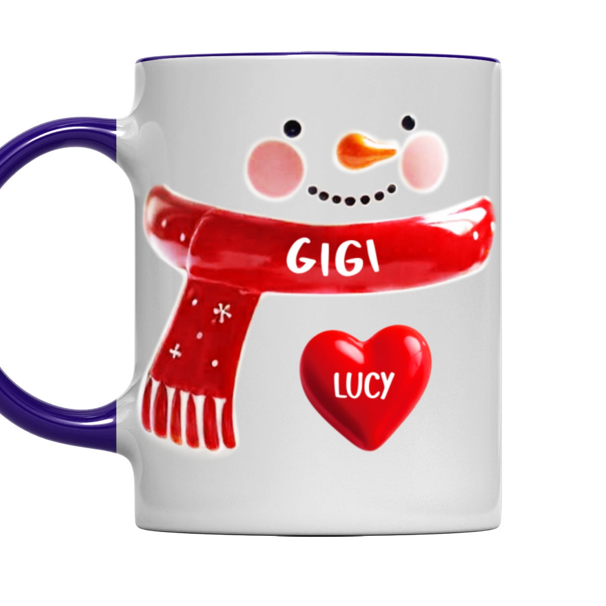 Custom Christmas & Birthday Gift For Grandma • Snowman Grandma - Personalized 3D Inflated Effect Accent Mug