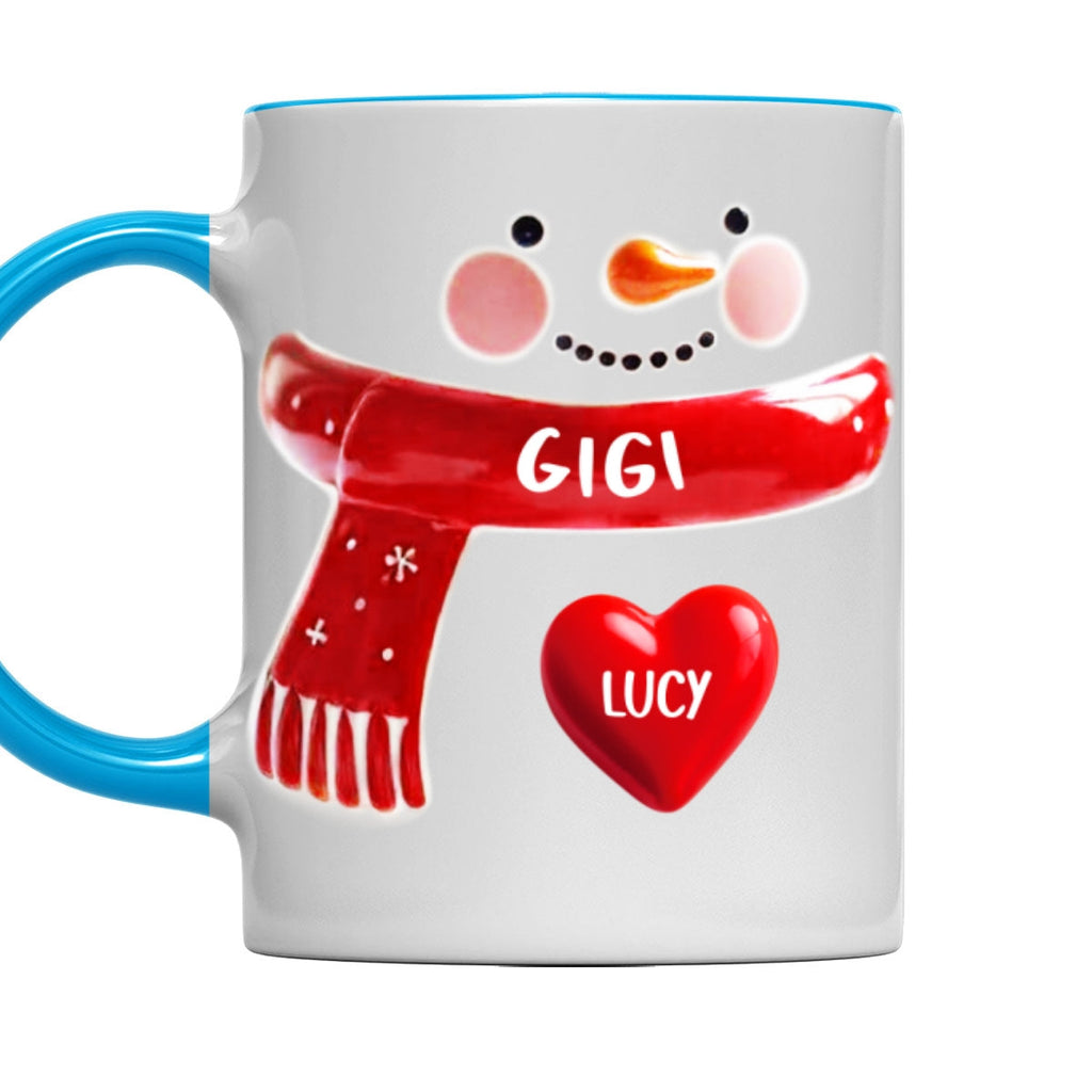 Custom Christmas & Birthday Gift For Grandma • Snowman Grandma - Personalized 3D Inflated Effect Accent Mug